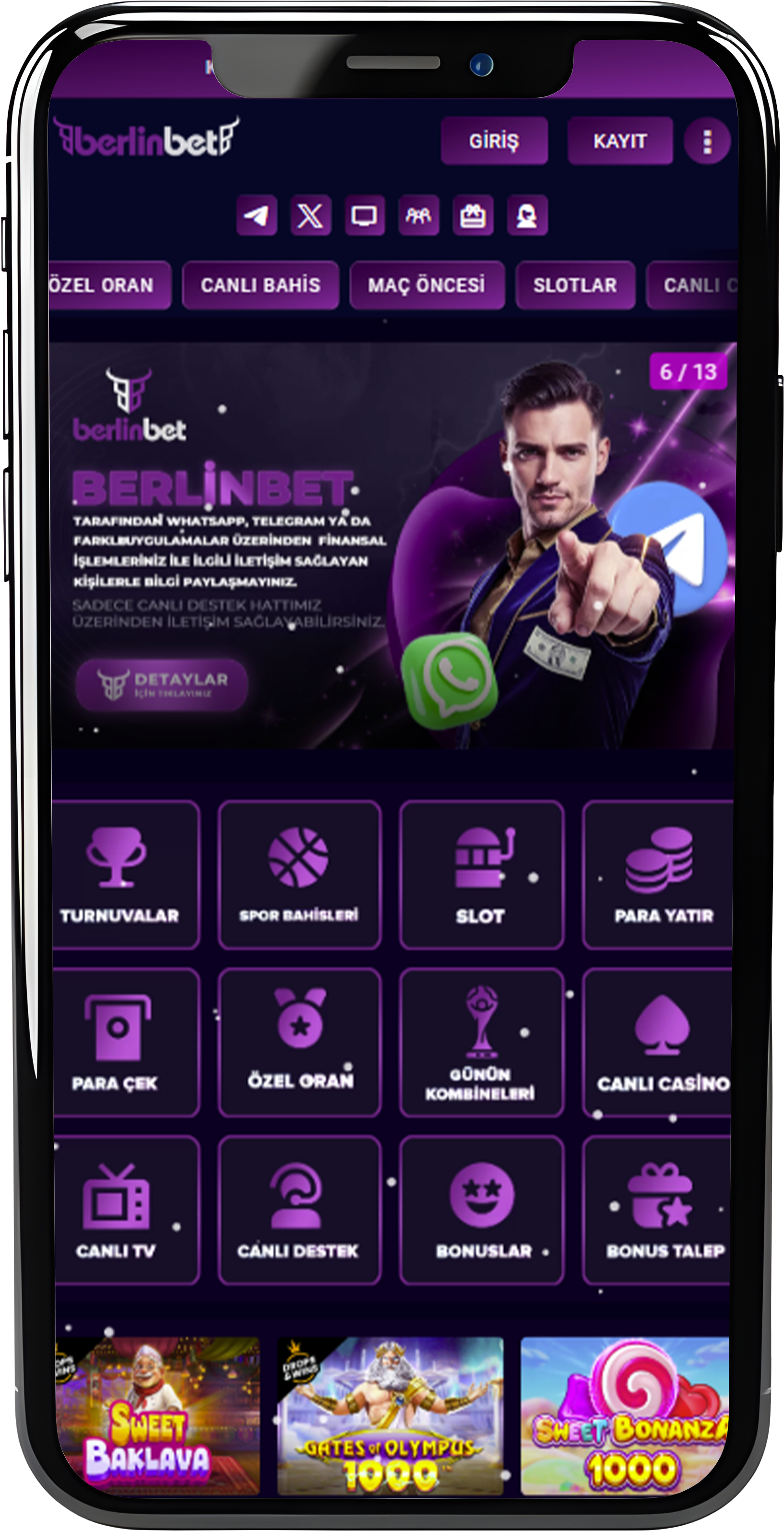 BerlinBet Mobil Arayüz